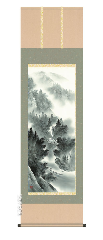 【掛け軸／掛軸／山水画】<br>悠景彩遷（熊谷　千風）<br>【送料無料】【代引き手数料無料】