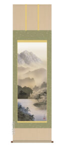 【掛け軸／掛軸／山水画】<br>湖畔黎明（熊谷　千風）<br>【送料無料】【代引き手数料無料】