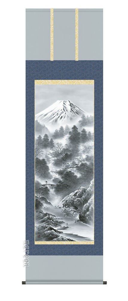 【掛け軸／掛軸／山水画】 富嶽情景（伊藤 渓山） 【送料無料】【代引き手数料無料】