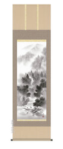 掛け軸／掛軸／かけじく【山水/尺五】<br>悠景山水（伊藤　渓山）<br>【送料無料】【代引き手数料無料】