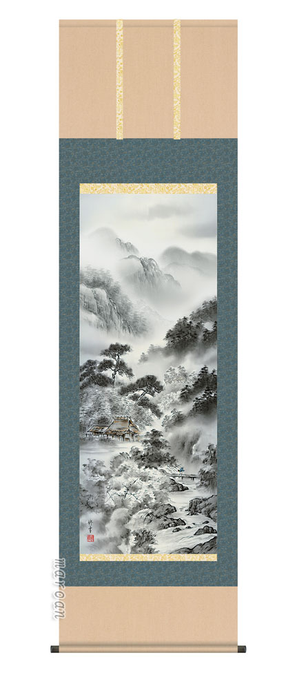 【掛け軸／掛軸／かけじく／山水画】<br>山河望郷（横田　修幸）<br>【送料無料】【代引き手数料無料】