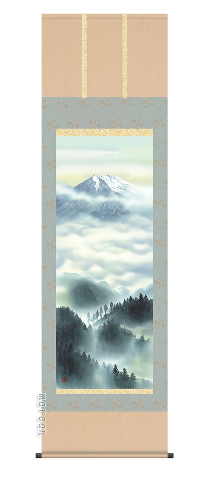 掛け軸／掛軸／かけじく【富士】<br>黎明富士（依田　流石）<br>【送料無料】【代引き手数料無料】