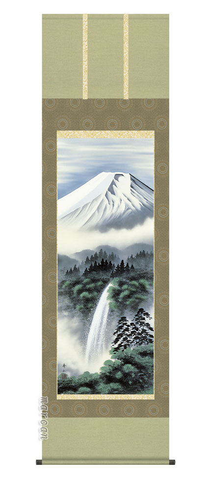 掛け軸／掛軸【富士/尺五】富士幽谷【鈴村　秀山）【送料無料】【代引手数料無料】