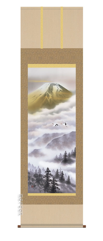 掛け軸／掛軸【金富士/尺五】金富士飛翔（熊谷　千風）【送料無料】【代引手数料無料】