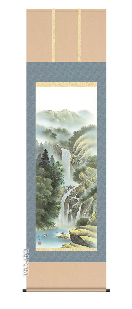 【掛け軸／掛軸／山水画】 瀑布清冽（伊藤 渓山）【四季揃・夏】 【送料無料】【代引手数料無料】