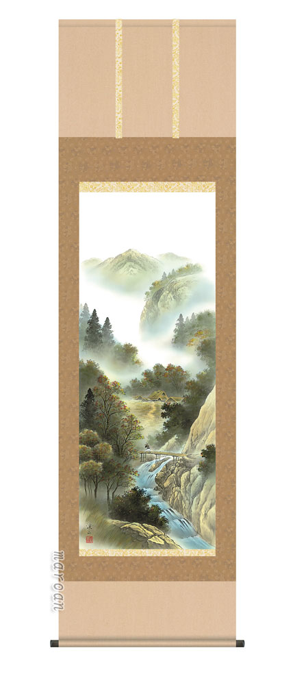 【掛け軸／掛軸／山水画】 紅葉錦衣（伊藤 渓山）【四季揃・秋】 【送料無料】【代引手数料無料】