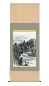 掛け軸／掛軸【山水/尺五あんどん】<br>水墨山水（上村　修香）<br>【送料無料】【代引手数料無料】