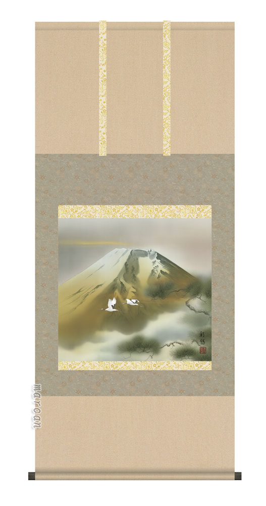 【掛け軸／掛軸／富士山】金富士飛翔（宇田川　彩悠）【送料無料】【代引き手数料無料】