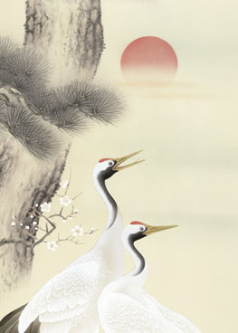 掛け軸(掛軸)【尺幅立】松竹梅鶴亀（小野　洋舟）【送料無料】【代引き手数料無料】