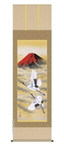 掛け軸／掛軸<br>赤富士飛翔（瀬田　功舟）<br>【送料無料】【代引手数料無料】