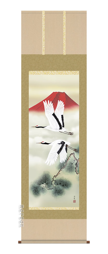 【掛け軸／掛軸】赤富士飛翔（井川 洋光）【送料無料】【代引手数料無料】