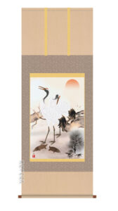 掛け軸／掛軸【鶴亀】<br>松竹梅鶴亀（久米　涼山）<br>【送料無料】【代引手数料無料】