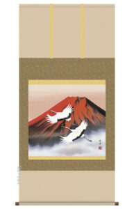 掛け軸／掛軸【富士】<br>赤富士飛翔（高畠　周峰）<br>【送料無料】【代引手数料無料】