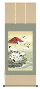 掛け軸／掛軸【鶴亀】<br>郡鶴（長江　桂舟）<br>【送料無料】【代引手数料無料】