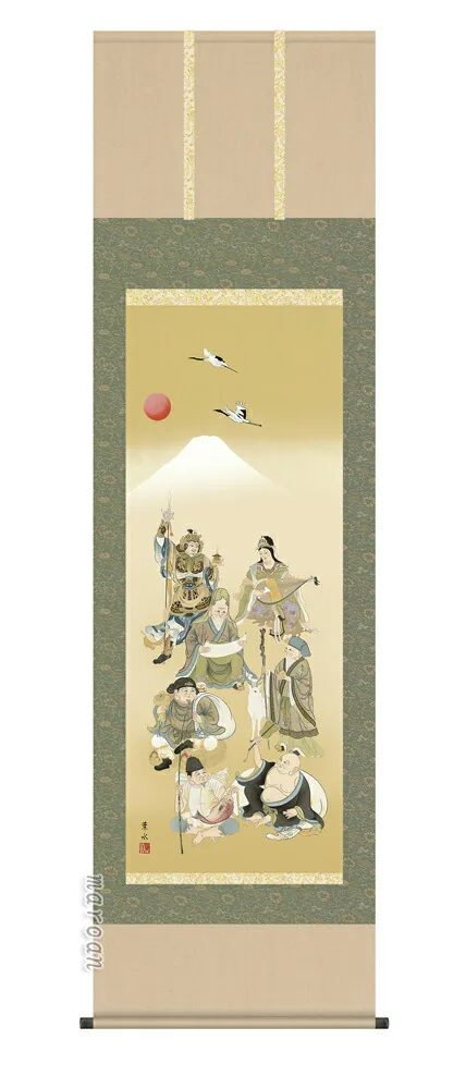 掛け軸／掛軸【慶祝】 七福神（緒方 葉水） 【送料無料】【代引手数料無料】