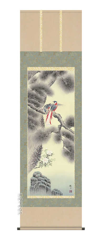 開運画 掛軸【慶祝画】不老長春（森山 観月） 商品画像