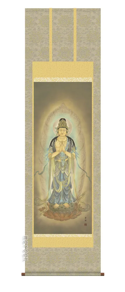 掛け軸 掛軸 観音様 聖観音像（中山 雪邨） 送料無料 代引手数料無料