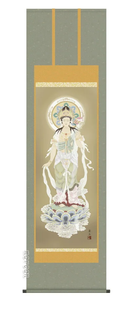 掛け軸 掛軸 観音 聖観音(高見 蘭石) 送料無料 代引き手数料無料