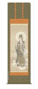 掛け軸 掛軸 仏書画 雲上観音（小川 伯堂） 送料無料 代引手数料無料