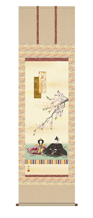 掛け軸／掛軸【お雛さま】 段雛（奥居 佑山） 【送料無料】【代引手数料無料】