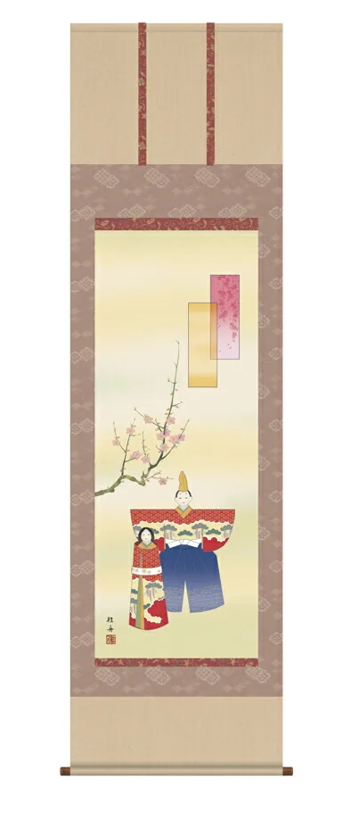 掛け軸／掛軸【お雛さま】 立雛（長江 桂舟） 【送料無料】【代引手数料無料】