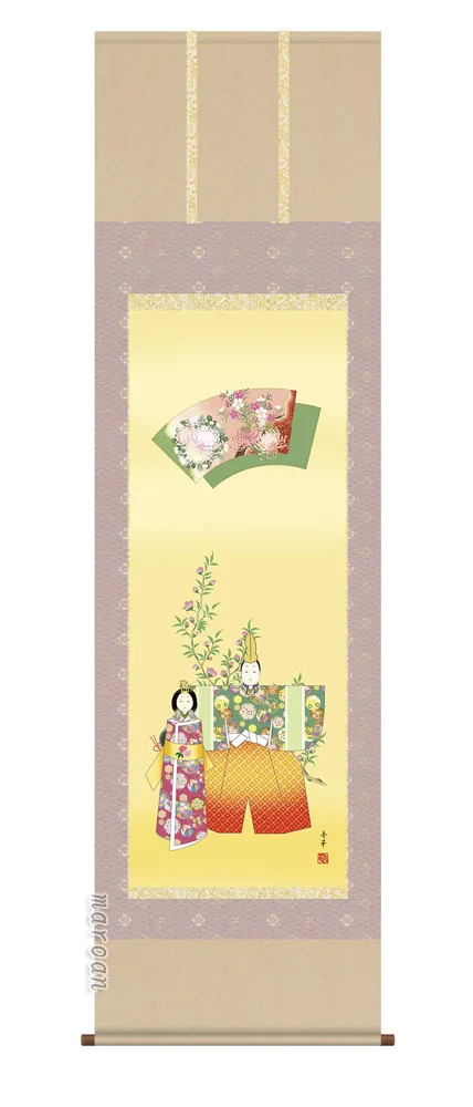 掛け軸／掛軸【お雛さま】 立雛（野川 秀華） 【送料無料】【代引手数料無料】