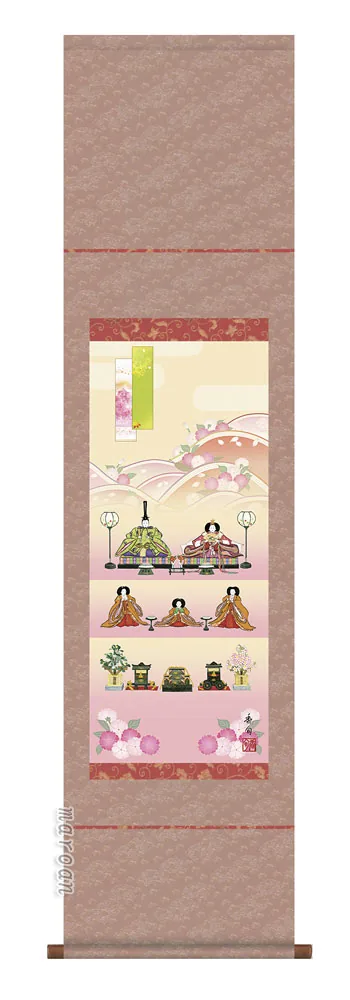 掛け軸／掛軸【お雛さま】 段飾り雛（伊藤 香旬）[尺幅] 【送料無料】【代引手数料無料】