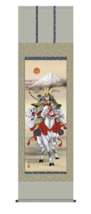 掛け軸／掛軸【武者・節句】<br>白馬武者（長江　桂舟）<br>【送料無料】【代引手数料無料】