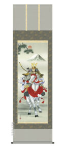 掛け軸／掛軸【武者・節句】<br>白馬武者（長江　桂舟）<br>【送料無料】【代引手数料無料】