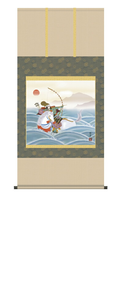 掛け軸／掛軸【武者・節句】 波上武者（香山 緑翠） 【送料無料】【代引手数料無料】