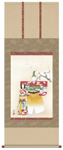 桃の節句・お雛様 掛軸【お雛さま】立雛（伊藤 渓山） 商品画像