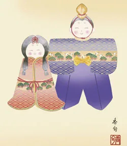 桃の節句・お雛様 掛軸【お雛さま】【尺幅】人形雛（伊藤 香旬） 商品画像