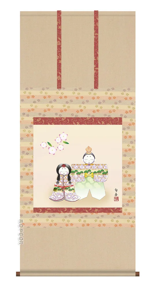 掛け軸／掛軸【お雛さま】 人形雛（伊藤 香旬） 【送料無料】【代引手数料無料】