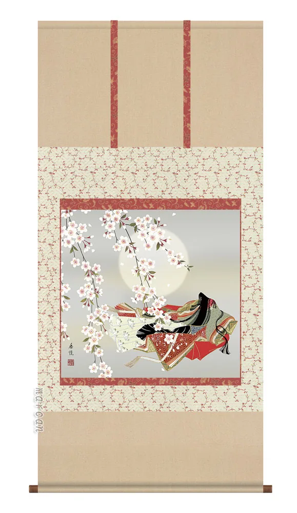 掛け軸／掛軸【桃の節句】 小野小町（西尾 香悦） 【送料無料】【代引手数料無料】