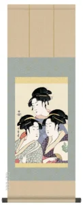掛け軸／掛軸【浮世絵】 寛政の三美人（喜多川歌麿） 【送料無料】【代引手数料無料】