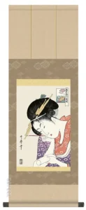 掛け軸／掛軸【浮世絵】 扇屋花扇（喜多川歌麿） 【送料無料】【代引手数料無料】