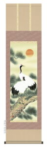 掛け軸(掛軸)【尺三幅】<br>松上双鶴（浮田 秋水）<br><br>【送料無料】【代引き手数料無料】