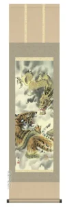 掛け軸(掛軸)【尺三幅】 龍虎図（長江 桂舟） 家運隆盛 龍【送料無料】【代引き手数料無料】