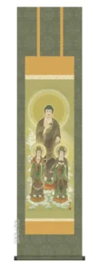 掛け軸 掛軸 阿弥陀 阿弥陀三尊佛(高見 蘭石) 【尺三】 【送料無料】【代引き手数料無料】