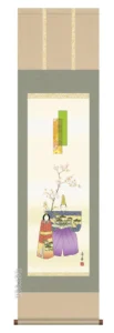 掛け軸／掛軸【お雛さま】 立雛（野川 秀華）[尺三] 【送料無料】【代引手数料無料】