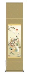 掛け軸／掛軸 【慶祝画】 七福神（鵜飼 雄平）【尺幅】 【送料無料】【代引き手数料無料】