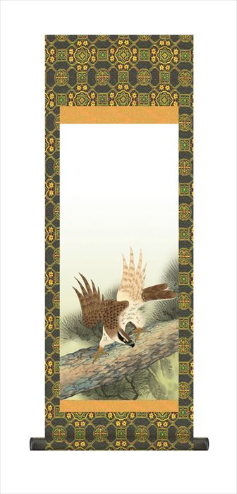 節句名入り掛け軸 【猛鷹】サイズ：大(110cm) 掛軸 販売 名前旗 初節句 端午の節句 兜 鯉 名入れ 【送料無料】【代引き手数料無料】