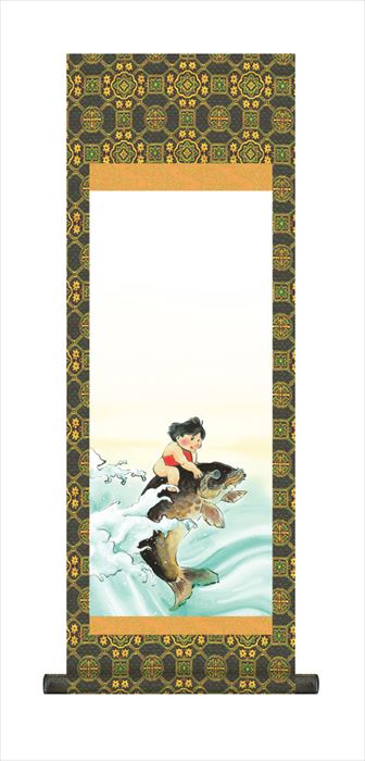 節句名入り掛け軸 【金太郎】サイズ：中(90cm) 掛軸 販売 名前旗 初節句 端午の節句 兜 鯉 名入れ 【送料無料】【代引き手数料無料】