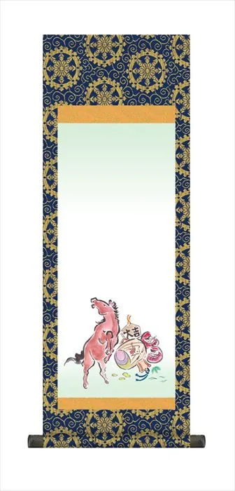 節句名入り掛け軸 【吉祥午】サイズ：小(70cm) 掛軸 販売 名前旗 初節句 端午の節句 兜 鯉 名入れ 【送料無料】【代引き手数料無料】