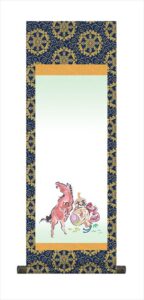 節句名入り掛け軸 【吉祥午】サイズ：大(110cm)<br>掛軸 販売 名前旗 初節句 端午の節句 兜 鯉 名入れ<br>【送料無料】【代引き手数料無料】