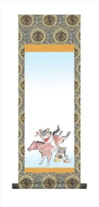 節句名入り掛け軸 【出世午】サイズ：大(110cm)<br>掛軸 販売 名前旗 初節句 端午の節句 兜 鯉 名入れ<br>【送料無料】【代引き手数料無料】
