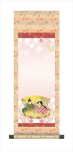節句名入り掛け軸 【人形雛】サイズ：大(110cm) 掛軸 販売 名前旗 初節句 桃の節句 お雛様 名入れ 【送料無料】【代引き手数料無料】