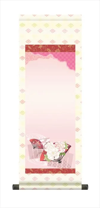 桃の節句・お雛様 節句名入り掛け軸 【花扇】サイズ：小(70cm)掛軸 販売 名前旗 初節句 桃の節句 お雛様 名… 商品画像