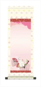 節句名入り掛け軸 【花扇】サイズ：中(90cm) 掛軸 販売 名前旗 初節句 桃の節句 お雛様 名入れ 【送料無料】【代引き手数料無料】